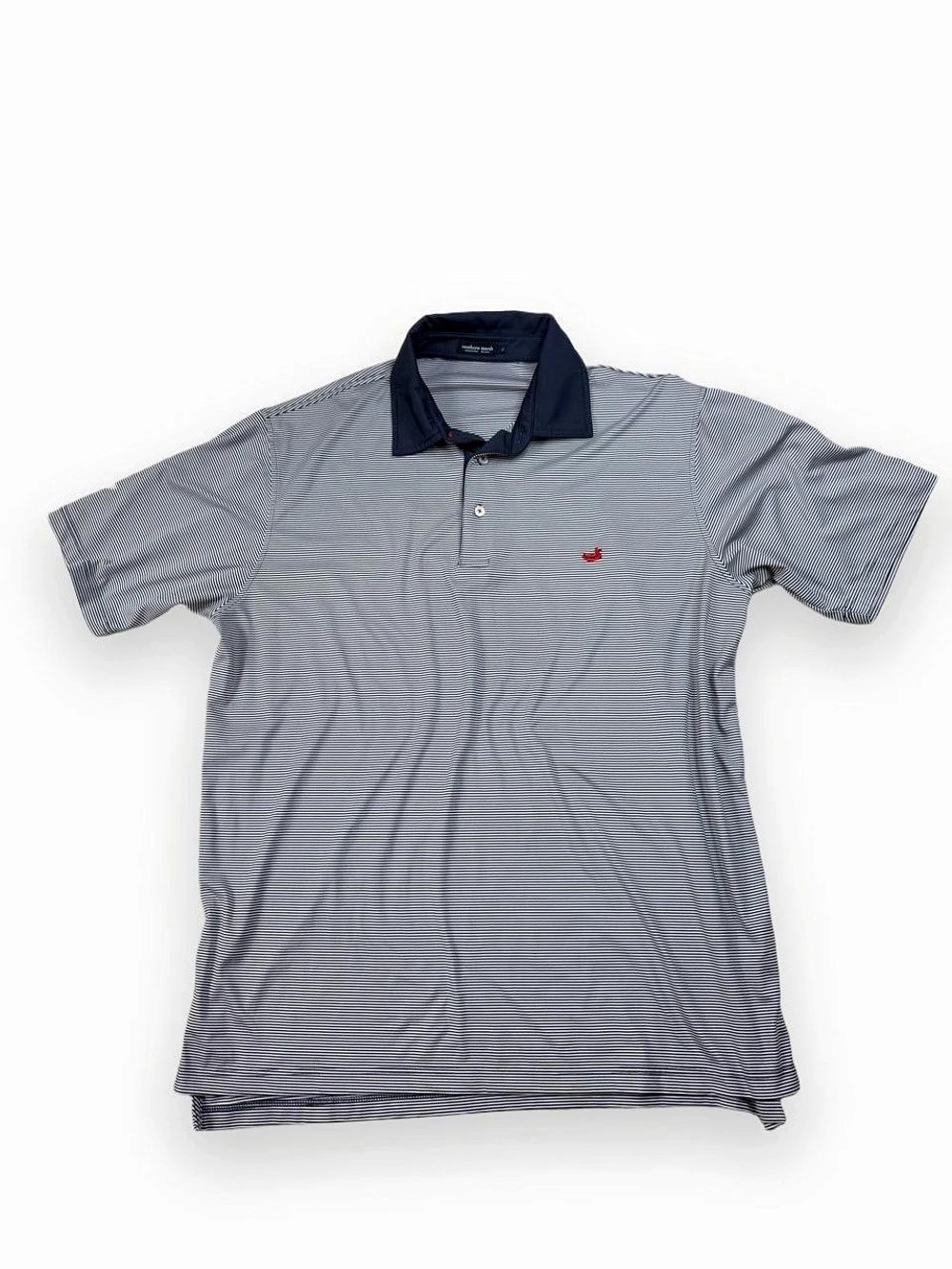 Southern Marsh Bermuda Performance Polo - Meadowood Stripe Blue & White XL